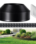 No Dig Landscape Edging Kit 3 Inch Tall 40 Feet Black Border System With 45 U Shaped Nails for clean, defined edges
