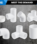 8 Inch Schedule 40 PVC End Cap Fitting 1 Pack Slip Socket Cap for Unthreaded Pipe Closure in various white configurations