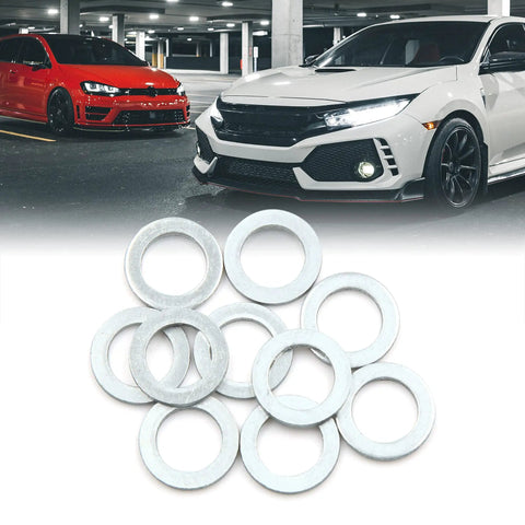 10 Pack Universal Engine Oil Drain Plug Crush Washers And Gaskets, 12mm ID And 19.7mm OD, Great For Cars And Trucks, Leak Free Seal, Easy Fit For Oil Changes And Filter Replacements, aluminum washers