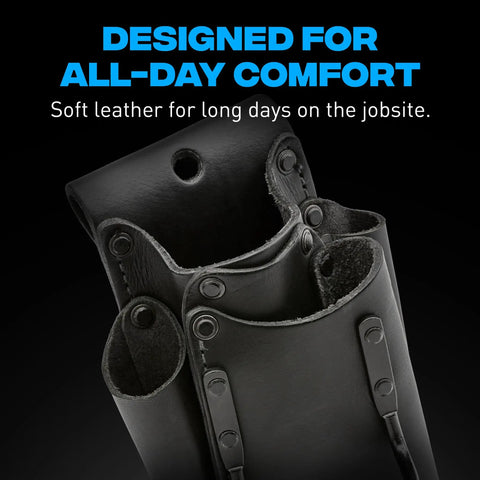 Heavy Duty Leather Tool Pouch With Hammer Holder And Kevlar Stitching Built For Belt Use Top Grain Oil Tanned Leather Tool Organizer