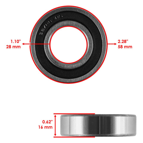 Rear Wheel Bearings And Seals Kit For Yamaha YZF R6 2003 2014 Wide Compatibility With R1 And R6 Models, showing dimensions