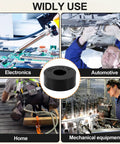 Heavy Duty Black Rubber Spacers Anti Vibration Damping Bushings 0.98 Inch Od 3/8 In Id 3/8 Inch Thick for automotive and mechanical use.