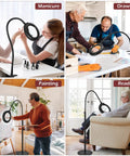 8X Magnifying Glass with Light on a Stand used for manicure, drawing, painting, and reading with flexible gooseneck.