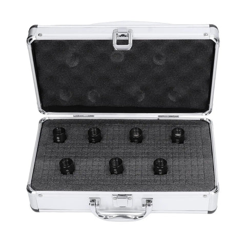 Heavy Duty 7 Piece Gemstone Drill Bits Set With M14 Thread For Wet Dry Drilling On Marble Tile Granite And Stone. case open