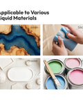 Collage of four materials: resin, silicone, plaster, and paint.