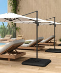 Beefy Heavy Duty Base Weights Stand For Offset Cantilever Patio Umbrella 317 Lb Capacity 4 Piece Set Black Weatherproof