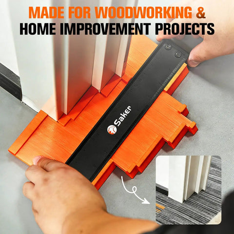 Contour Gauge Tool For Woodworking And DIY With Lock, Pro Grade Shape Duplicator measuring door molding.