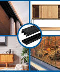 One Quarter Inch Panel Sliding Door Track Kit 48 Inch Black Plastic Upper And Lower Set USA Made Pack Of 2 installed in home applications