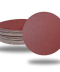 6-inch PSA sanding discs, red abrasive, self-adhesive, 60-piece pack