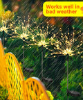Five Pack Solar Firework String Lights Outdoor Waterproof With 600 LEDs And 40 Flexible Copper Wires Two Lighting Modes