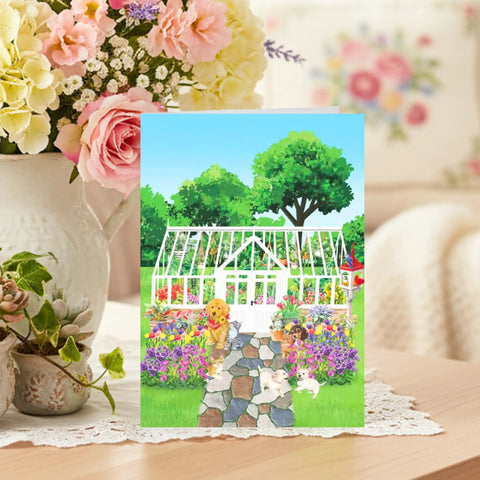 Sweet Pop Up Mothers Day Card 3D Greenhouse Design For Mom Wife Daughter Sister Grandma With Envelope And Message Note 6x8 Inches Gift For Women Birthday Card