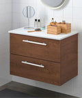 Wall-mounted wooden bathroom cabinet with 10 Pack Brushed Satin Nickel Cabinet Pulls Bar Style 5 Inch 128mm Hole Centers Modern Kitchen Handles.