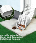Heavy Duty Gutter Downspout Extension And Type A Diverter Kit Featuring Removable Leaf Guard Plus Splash Shield Outlet Filter With No Sweat Installation And Drainage That Works Like A Charm On 2X3 And 3X4 Downspouts White Two Pack showing drainage with leaf trap and adapter.
