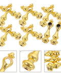 Mini Shelf Guard Rail Brackets Set for Glass Shelves and Mobile Carts Heavy Duty Metal Post Fittings in Gold Finish 12 Pack