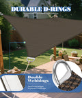 7 By 10 Ft Sun Shade Sail Rectangle Canopy For Your Outdoor Patio Pergola Backyard Garden 180GSM HDPE Fabric With 95 Percent UV Block