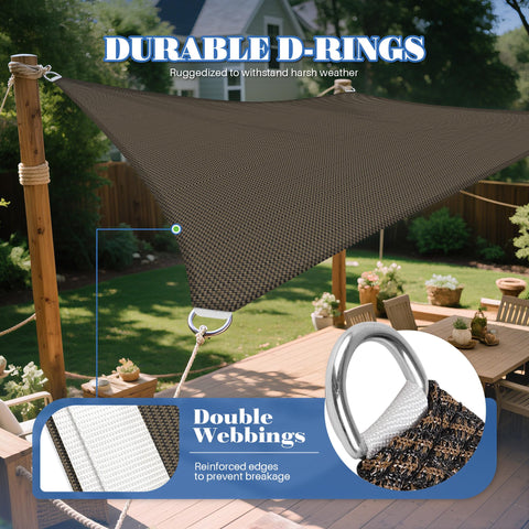 7 By 10 Ft Sun Shade Sail Rectangle Canopy For Your Outdoor Patio Pergola Backyard Garden 180GSM HDPE Fabric With 95 Percent UV Block