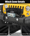 Heavy Duty 900D Oxford Winch Cover With Flag Pattern, Waterproof All Weather Protection For Off Road Winches Up To 17500 Lbs, Durable One Piece Shield Built To Last Through Mud And Snow, Tough As Nails on Jeep front winch