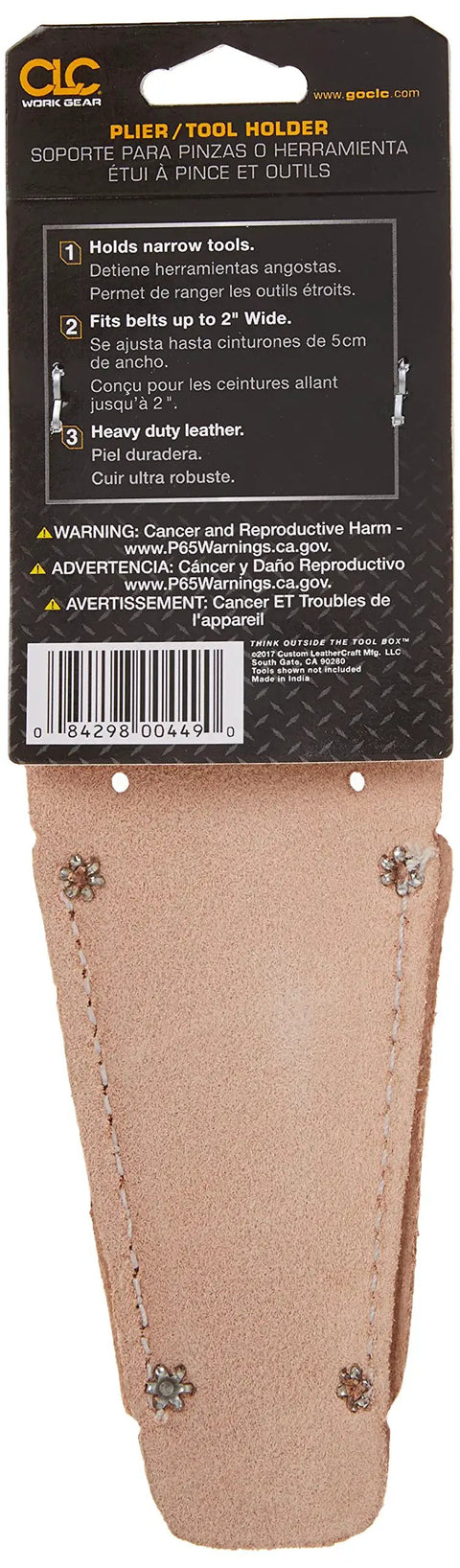 Heavy Duty Tool Holder For Pliers And Narrow Tools With Open Bottom Design, Fits Belts Up To 2 Inches, beige leather