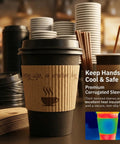 Heavy Duty 16 Oz Disposable Coffee Cups With Lids Sleeves And Straws 100 Pack Thickened Leak Proof Insulated Paper Cups