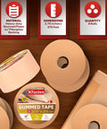 Water Activated Tape With Fiberglass Reinforced Backing For Extra Strength Brown Kraft Paper Packaging Roll Two Point Seven Five Inch By Three Hundred Seventy Five Feet Eight Pack Three Thousand Feet Total Gummed Paper Tape For Moving Boxes displayed on wooden surface.