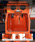 Front view of Heavy Duty Sandblasting Cabinet Kit With Pressurized Tank For Beefed Up Pro Grade Rust Removal And Surface Finishing.
