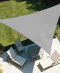 Triangle Shade Sail 6 Ft By 6 Ft By 6 Ft Built To Last Outdoor UV Blocking Sun Shade Canopy for patio in light grey HDPE fabric