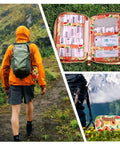 Grab And Go Portable First Aid Kit With 151 Pcs Ultra Light 11 Oz Travel Size Emergency Care in use while hiking outdoors.