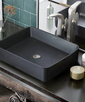 Concorde Rectangle Ceramic Vessel Sink Matte Black For Above Counter Install Scratch Resistant Nonporous Ceramic Modern Bathroom Upgrade
