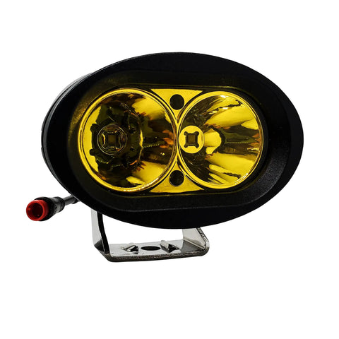 Neon Yellow High Output LED Headlight For E Bikes And E Scooters Street Ready Two Pin Julet Type Plug Fits Rad Power Bikes RadMini RadRover RadExpand RadRunner And More 12V To 60V Compatible Aircraft Grade Aluminum Body