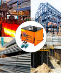 Heavy Duty Hydraulic Electric Rebar Bender With Foot Pedals 0-180 Degree Angle For Steel Bars in construction setting with rebar.