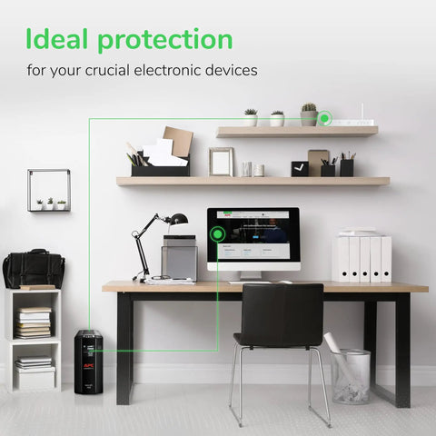 Uninterruptible Power Supply 1000VA 600W Backup Power And Surge Protection With AVR 8 Outlets LCD Display Keeps Your Computers Routers TVs And Home Office Gear Powered When The Lights Go Out