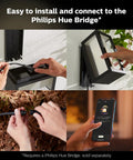 Installation process of Impress Outdoor Smart Wall Light With Color Ambiance LED, 16W Black Finish, using app control