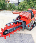 Dependable Rubber Track Trencher Built For Rapid Orchard Drainage And Zero Stress Soil Prep Featuring Adaptive Custom Models Made For Tenacious Pros And Yard Warriors, compact crawler with chain blade.