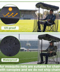 63 Inch Mosquito Net Cover For Canopy Chair With Waterproof Roof And Opening Zipper Heavy Duty Bug Barrier Mesh For Fishing Camping Outdoor Chairs Excludes Chair Fits Most Single Person Canopies