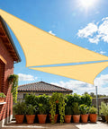 Dope Sand Triangle Shade Sail 11x18x18 Feet UV Blocking Sun Shade Canopy for Outdoor Patio Garden Deck 185GSM HDPE