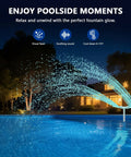 Dual Spray Pool Fountain With Lights For Above Ground And Inground Pools, High Pressure Waterfall Jets Up To 14 Feet