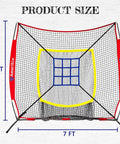 7x7ft Baseball Practice Net With Strike Zone And Large Pocket Target For Hitting Pitching And Throwing Indoor Outdoor Training