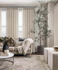 Pinch Pleated 78 Inch Curtains Two Panels For Living Room With Cozy Light Brown Linen Look Drapes For Track System Light Filtering Semi Sheer For Dining Bedroom And Office installed in living room
