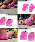 Kids 3 In 1 Protective Gear Set with Knee Pads Elbow Pads Wrist Guards for Roller Skates Cycling Inline Skating Skateboards BMX