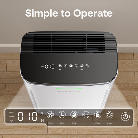 Top view of Large Pet Air Purifier For Homes Up To 4200 Sq Ft With 7 Stage H13 HEPA Filter, Anion And Activated Carbon, App Control
