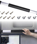 Easy Install RV Screen Door Handle Grab Bar No Fuss Protection For Campers Heavy Duty Aluminum Door Handle With Soft Grip And Adjustable Length For Smooth Entry installed on RV screen door, aluminum with screws