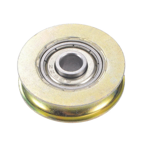 Heavy Duty U Groove Sliding Door Roller With 6.4mm Shaft And 32mm Bearing Steel Zinc Plated for smooth gliding cabinet use.
