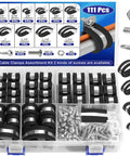 111 Piece Cable Clamp Set With Ten Sizes For Wires And Hoses 304 Stainless Steel P Clamps With Rubber Cushions One Quarter To One And A Half Inch Ultra Versatile Mounting Kit For Auto Home And Industrial Projects
