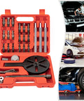 Killer 21 In 1 Bearing Puller Kit Heavy Duty Bearing Removal Tool Quenched Steel For Auto Repair Versatile Grip Gear Tie Rods Multifunction Disk Ready To Bust Through Stubborn Bolts Safely Nailed For Mechanics Want Badass Results In Garage Today. orange 21-piece bearing puller kit in case, quenched steel auto repair tool