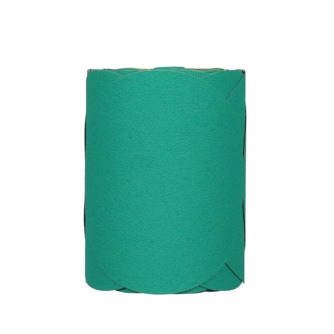 Stikit Green 6 Inch 80D Fre Cut Disc Roll for Shaping Plastic Filler and Paint Removal, single roll front view