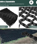 2 Inch Geogrid Driveway And Ground Grid Stabilizer for Gravel Cement Sand Cuttable Geo Grid Paver 2x6 M and 6x20 Ft folded and unfolded view