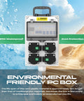 Go-To 110V IP65 Weatherproof Breaker Box with NEMA 5-20 Outlet with dust protection and environmental-friendly design in outdoor setting