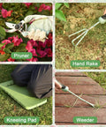 10 Piece Floral Design Garden Tools Set With Tote Bag And Knee Pad Includes Hand Rake Weeder Transplanter Trowel Pruning Shears Garden Trowel Gloves Sprayer For Everyday Garden Maintenance Grab And Go Gift For Mom And Garden Lovers
