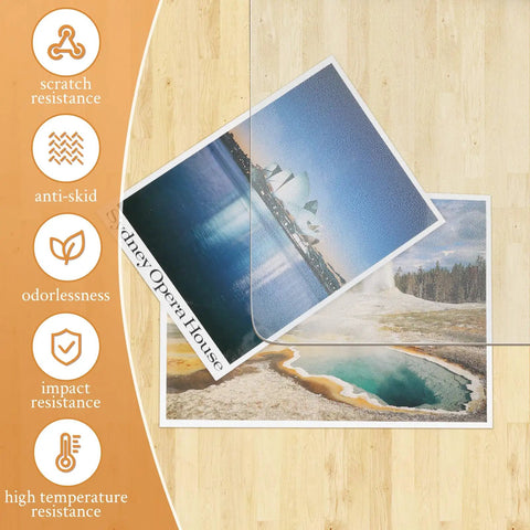Heavy Duty Office Chair Mat For Hardwood And Tile Floors Easy Glide Under Desk Protector highlighting features on wood floor