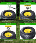 Two Pack 15x6.00-6 Tubeless Front Tire And Wheel Set For John Deere Riding Mowers With 3/4 In Bearings And 5/8 In Extras, 3 In Offset Hub, 4-Ply Heavy-Duty, Fits 100 And 300 Series bearing install guide for mower tire wheel set